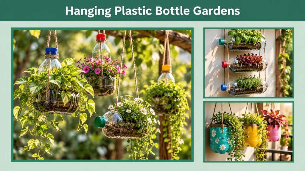Hanging Plastic Bottle Gardens